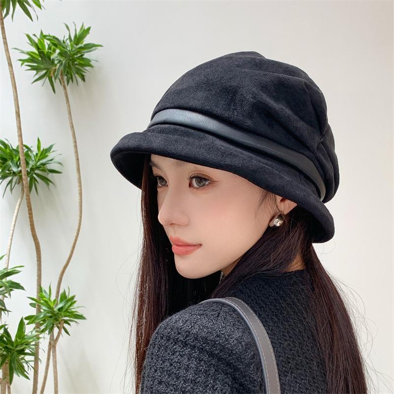 Women S Vintage Wide Brim Bucket Hat Warm Casual Foldable Cap