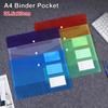 1Pcs Snap Button Document Files Folders Clear Envelope Popper Wallets  for School Office Home