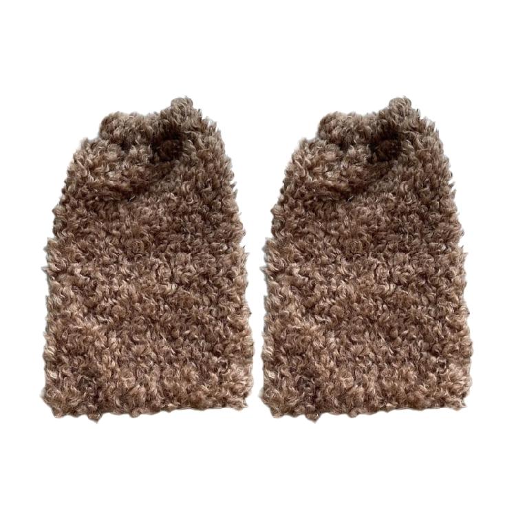 Women Vintage Warm Curly Furry Solid Color Leg Warmers Leg Covers Aesthetic Fuzzy Plush Boot Cuffs Socks for Winter Days