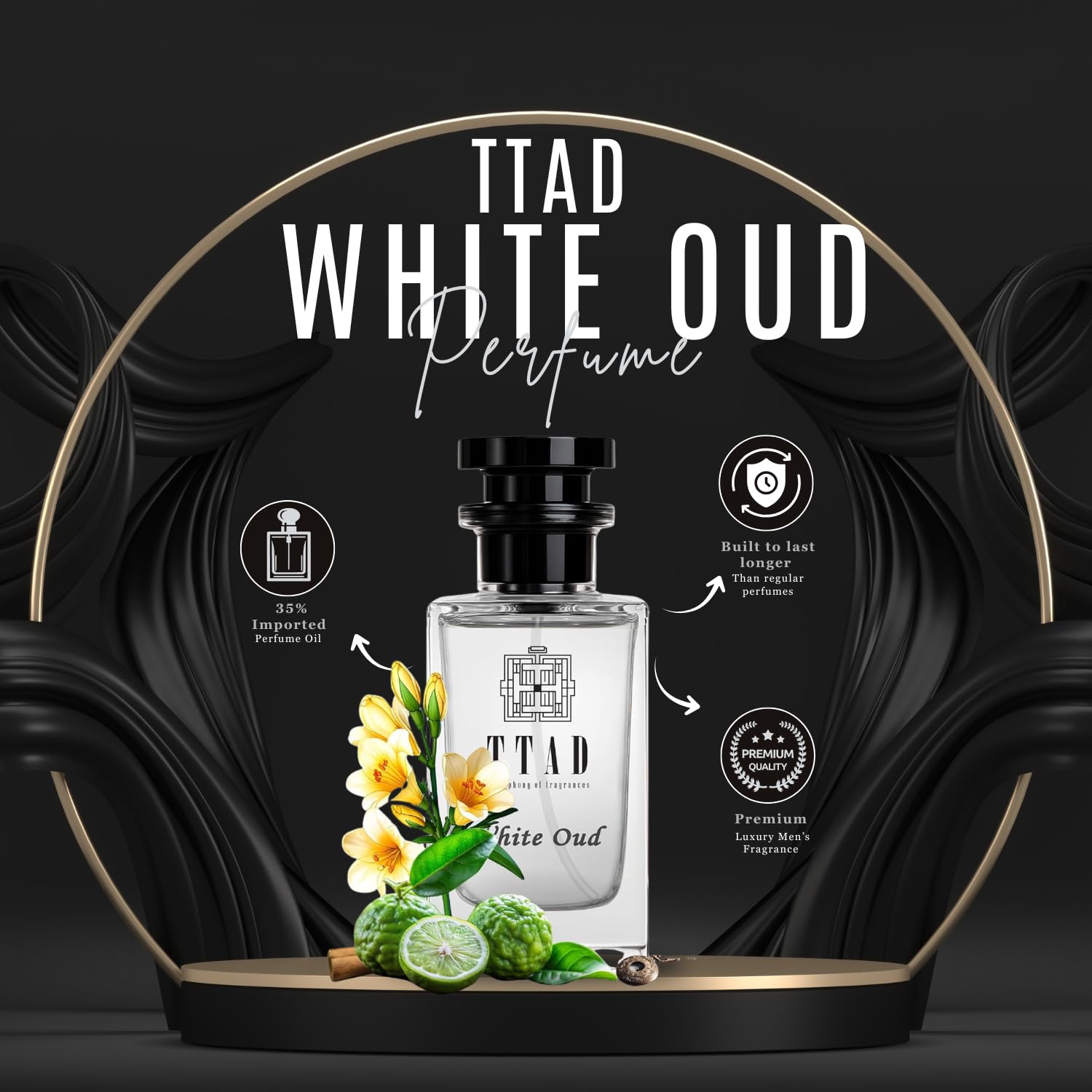 TTAD Мужской Белый Уд Роскошный Парфюм для Мужчин 100 мл | 100 ml