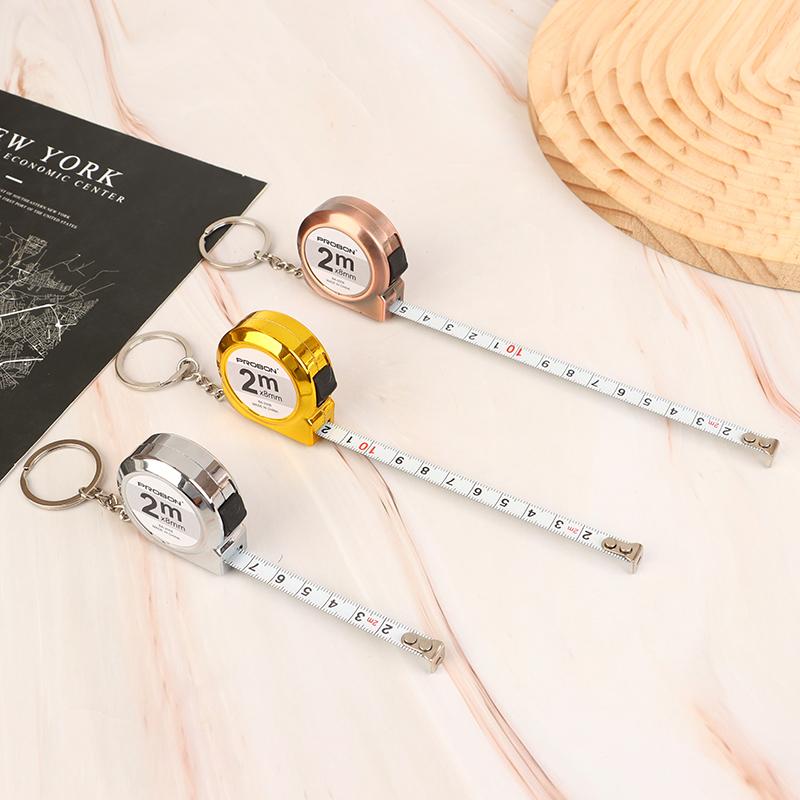 Mini Small Portable Tape Measure Portable Key Chain 2 M Ruler Household Steel Tape Measure