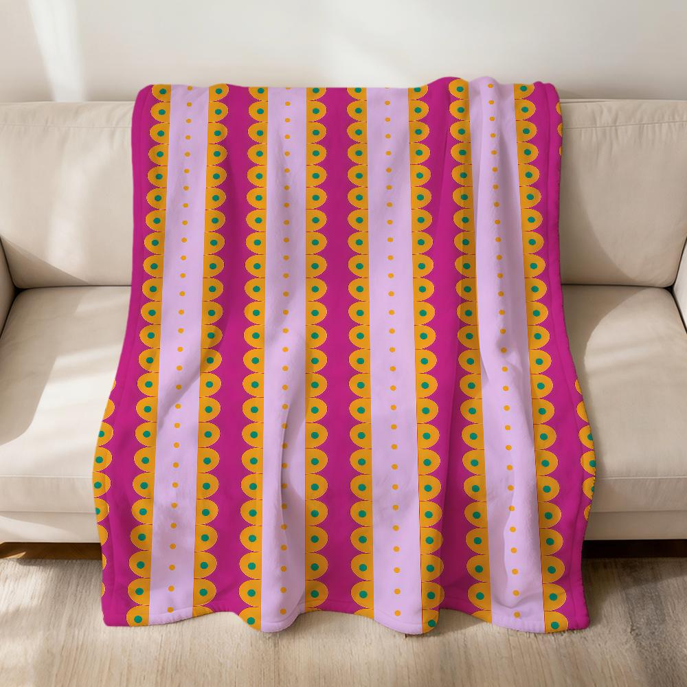 Fashion striped art pink green pattern soft warm plush blanket for dorm sofa living room pet hogar bedroom gift nap home Flannel
