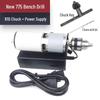 80W Mini Bench Drill & Grinder: Forward/Reverse, High Torque & Speed, Ideal for Drilling, Cutting & Grinding Tasks.