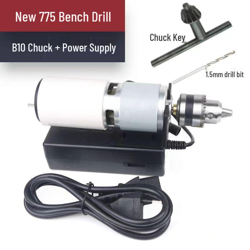 80W Mini Bench Drill & Grinder: Forward/Reverse, High Torque & Speed, Ideal for Drilling, Cutting & Grinding Tasks.