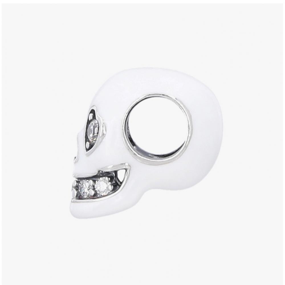 Pandora Moment Glow In The Dark sparklIng Skull Silver Charm 792811c01