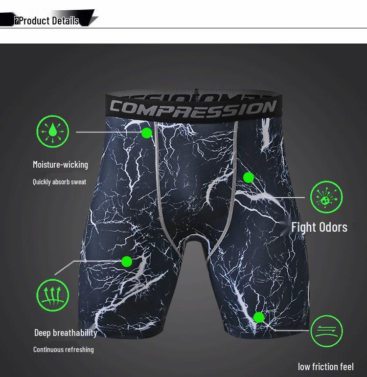 Men's Quick-Dry Camouflage Training Shorts: Moisture-Wicking, Tight-Fit Fitness Base Layer for Running