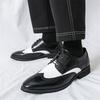 Luxury Designer New Men's Pointed Mixed Color Lace Up Casual Shoes Male Formal Wedding Dress Homecoming Footwear Zapatos Hombre