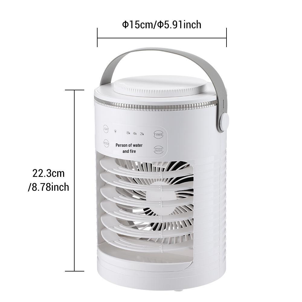 Portable USB Air Conditioner Fan with Ice Water Cooling, 3-Speed, Desktop Compatible