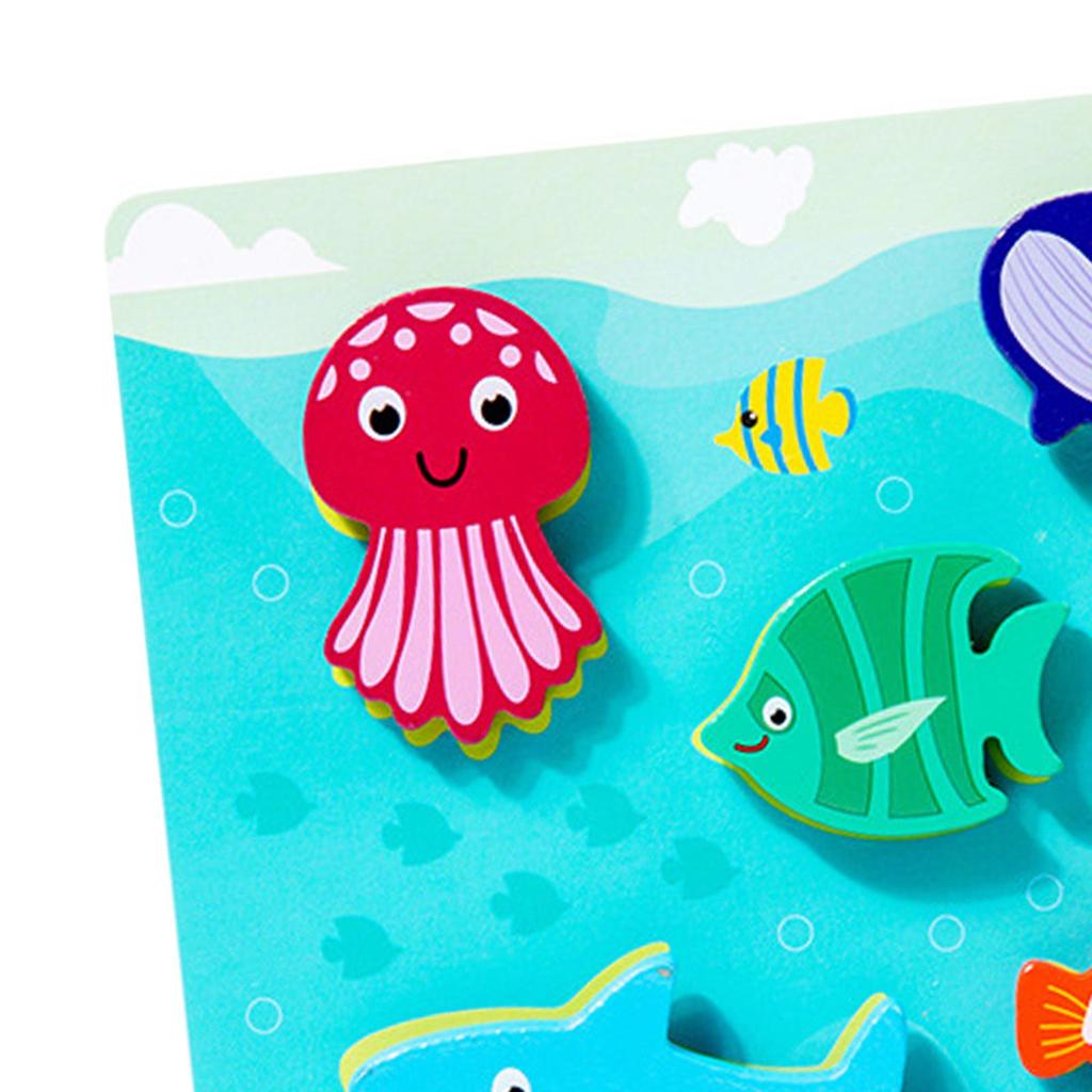 Wooden Montessori Toy Peg Puzzle Animal Shape Puzzles Fine Motor Skills Wood Sticker Book Busy Board and Girls Gifts