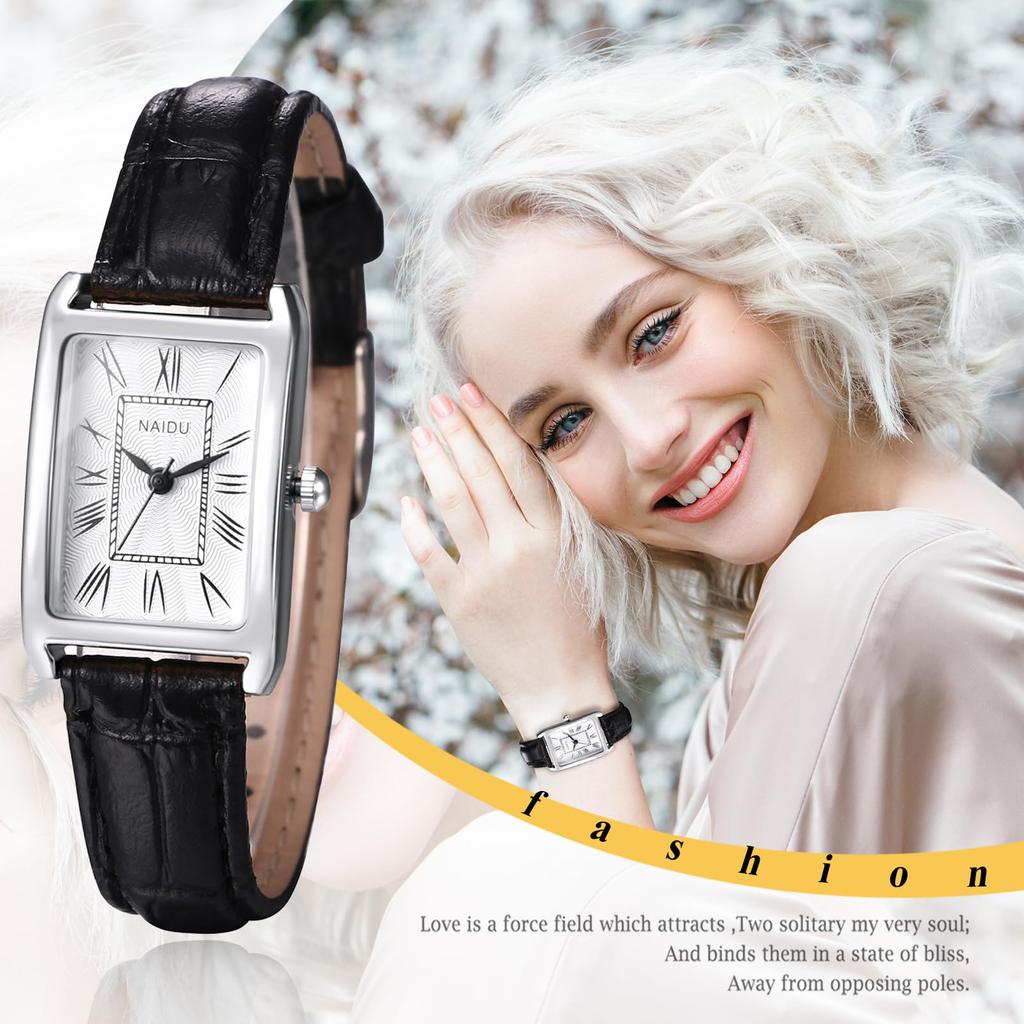 Cute Analog Watch with Roman Alphabet Leather Commuter Perfect for White or As a Gift for Her Women's Display Waterproof, Square, Strap, Watch,