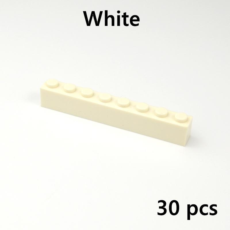 30Pcs Thick Building Bricks 1x8 Dots DIY Educational Construction Toys for Children