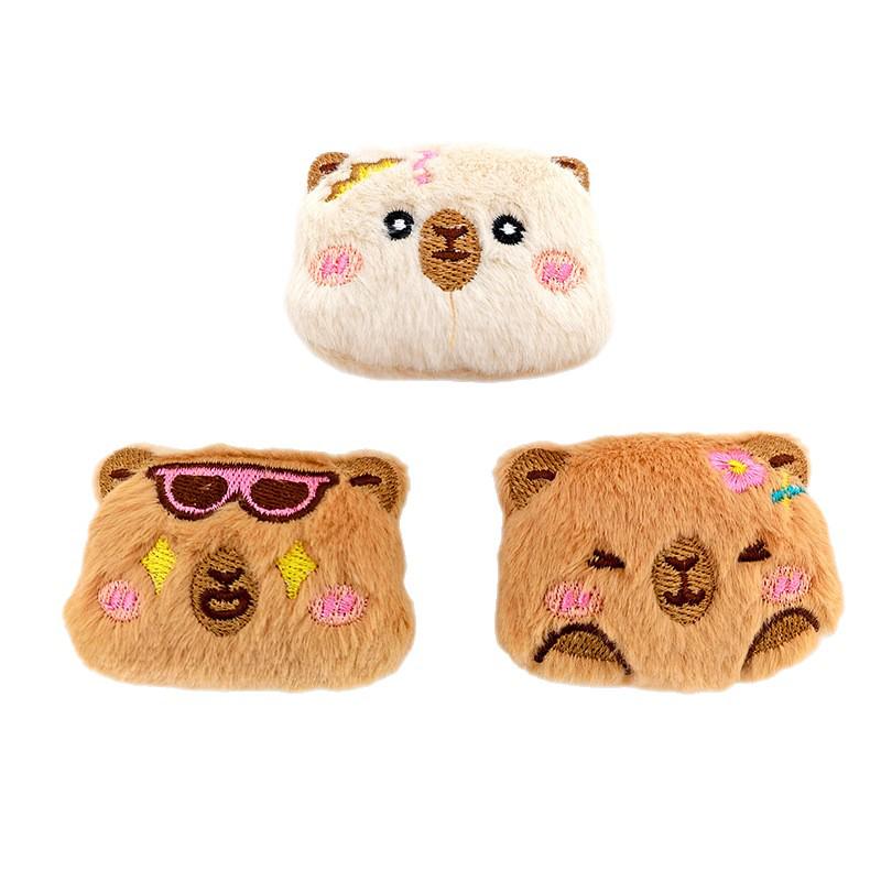 Capybara Cartoon Plush Brooch for Backpacks, Pendants, DIY Clothes, Shoes, and Hats Accessories