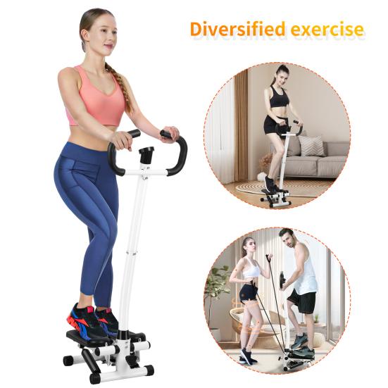 Fitness Smart Twist Stair Stepper Machine with Handlebar Stepper Machine Home Workout Equipment Stair Climber Height Adjustment Thigh Master