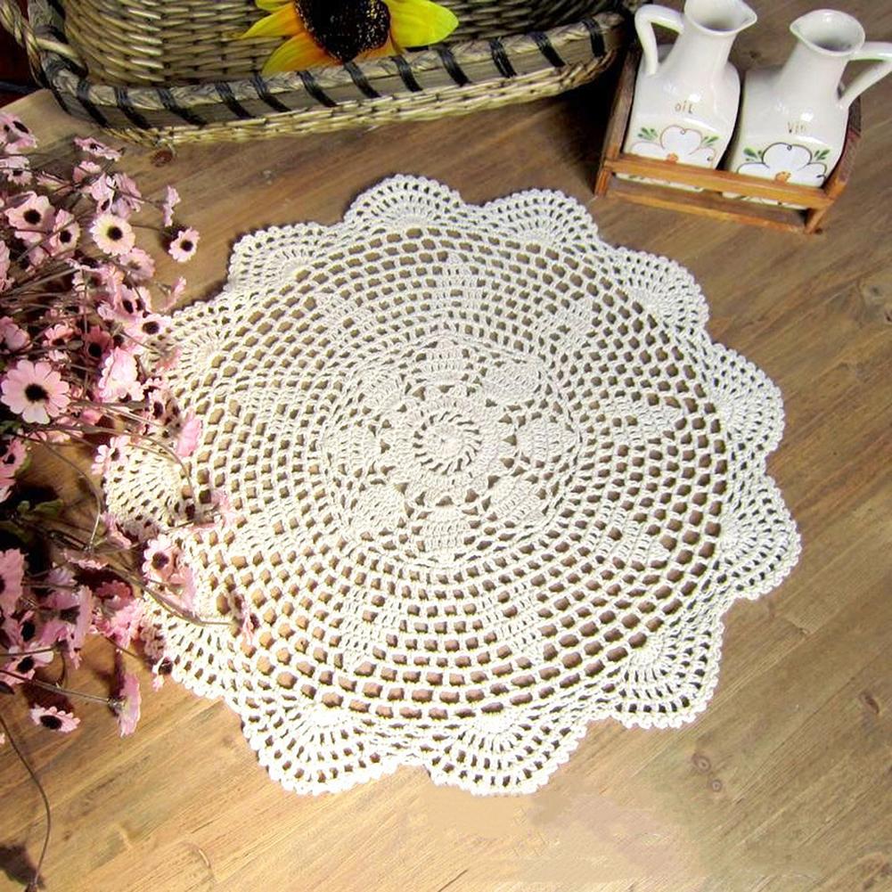 25cm Diameter Crochet Mats Lace Table Cloth Vintage Doily