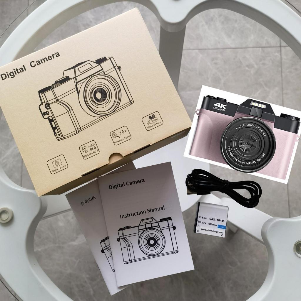 48MP 4K HD Retro Mirrorless SLR Camera with Wide Angle Lens - Perfect for Entry-Level Students and Videography