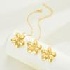 Set di Collana e Orecchini 2 Pezzi/Set Design a Fiore Tridimensionale Collana Girocollo a Lunghezza Regolabile Orecchini a Bottone Set di Gioielli