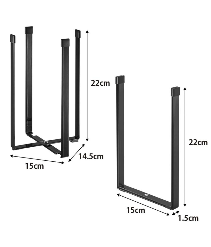Yamazaki Plastic Bag Eco Holder L Black W15 X X H22cm Tower Tabletop Trash Can Triangle Corner Drainer Slim Foldable 3181 (Yamazaki Industries)