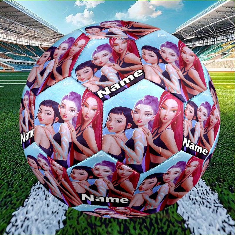 Custom Name Personalized KPop Demon Hunters-A Print Size 5 Soccer Ball Training & Match Football, for Team, Kicking, Gift for Football Enthusiasts