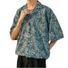 2026 Large Retro Cuban Collar Men's Ice Silk Short Sleeve Shirt