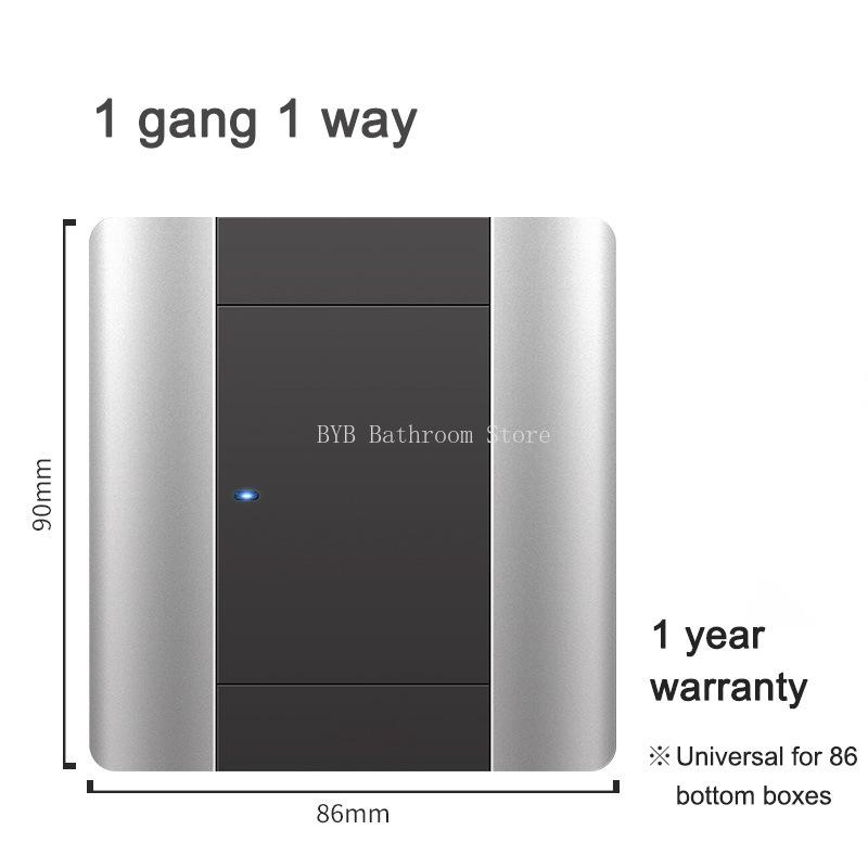

Plastic Panel Home Self-resetting Wall Light Switch Two-color Splicing 1 2 3 4 Gang /1 2 Way LED Indicator 220v 86mm*86mm