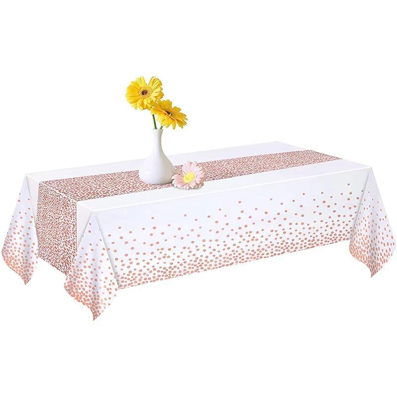 Tablecloth 1PCS PEVA Tablecloth Table Runner Thickened Waterproof Oil Venus Polka Dot Dining Table Birthday Wedding Party