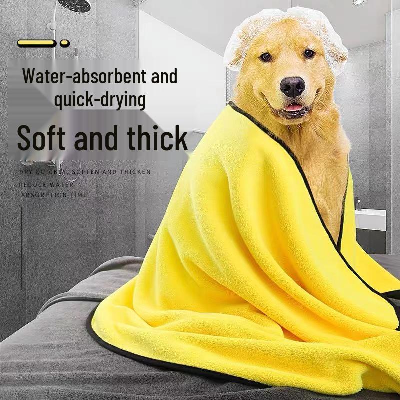 Absorberende Hurtigtørkende Korallfleece Kjæledyr Badehåndkle (Valgfri logo)