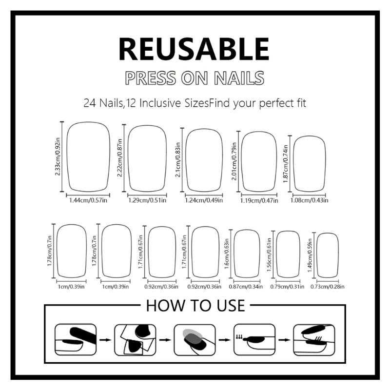 24 ks krátkých nalepovacích nehtů, čtvercových, akrylových, umělých nehtů, lesklý povrch, květinové vzory, dekorace na nehty, vhodné pro ženy