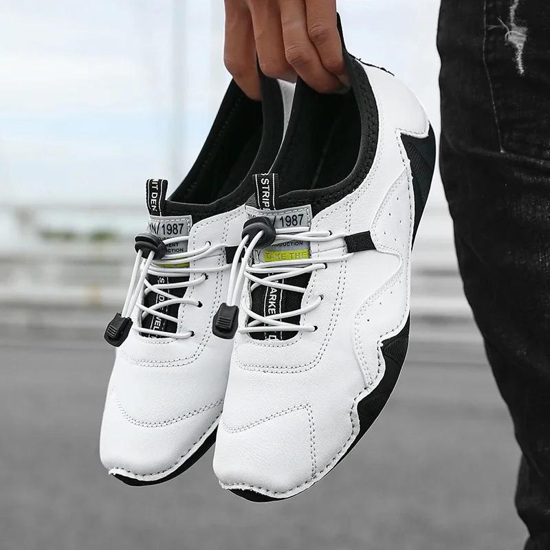 Men's Fashionable Retro Walking Shoes Inspiration Perforated Design Durable Rubber Sole All Day Comfort  Appearance Le Fu Shoes