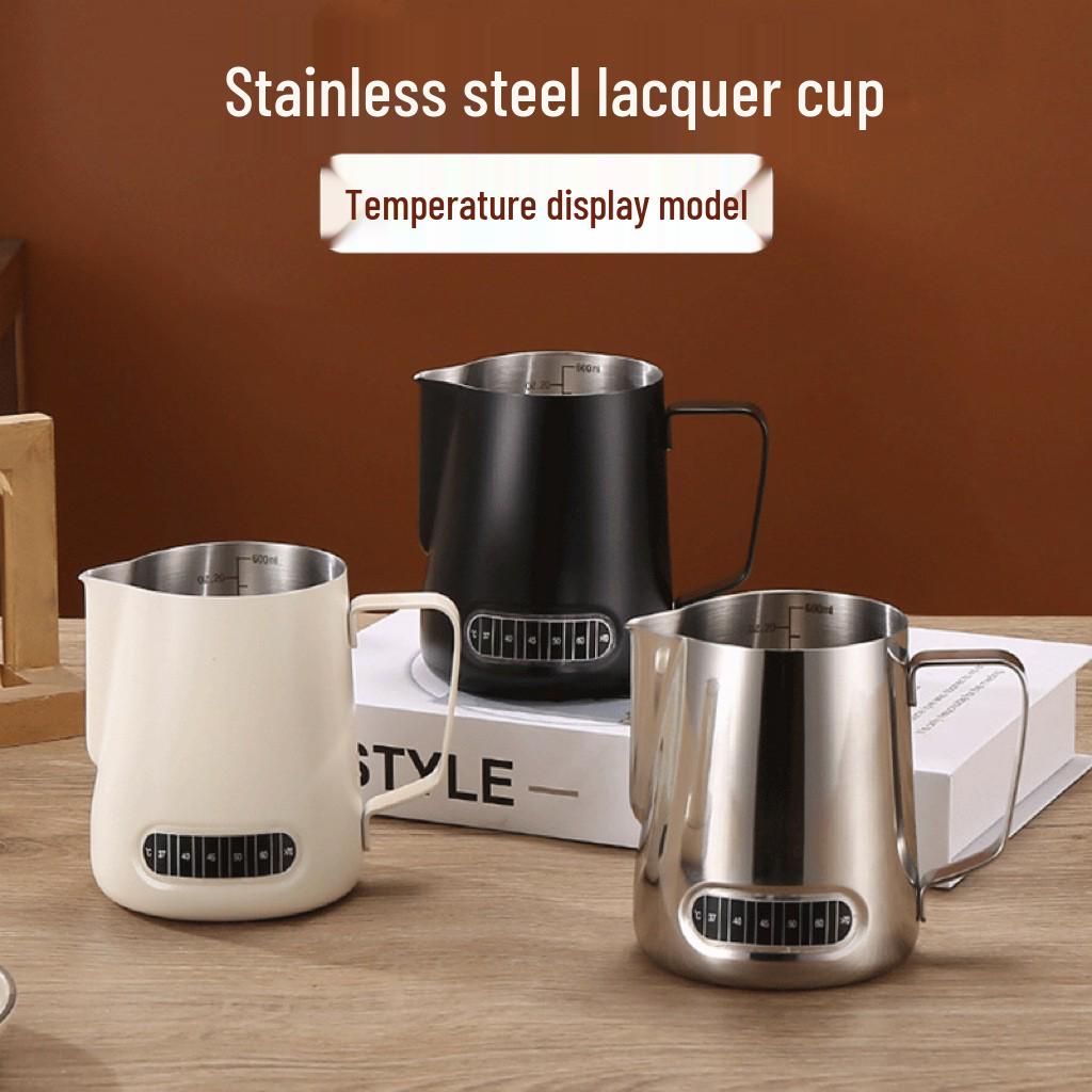 

304 Stainless Steel Floral Coffee Holder with Temperature Sticker and Scale 350ml No Scale