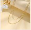 Pearl Choker Necklaces For Women, Double Layered Pearls Chain Necklace, Minimalist Stainless Steel Wedding Jewelry