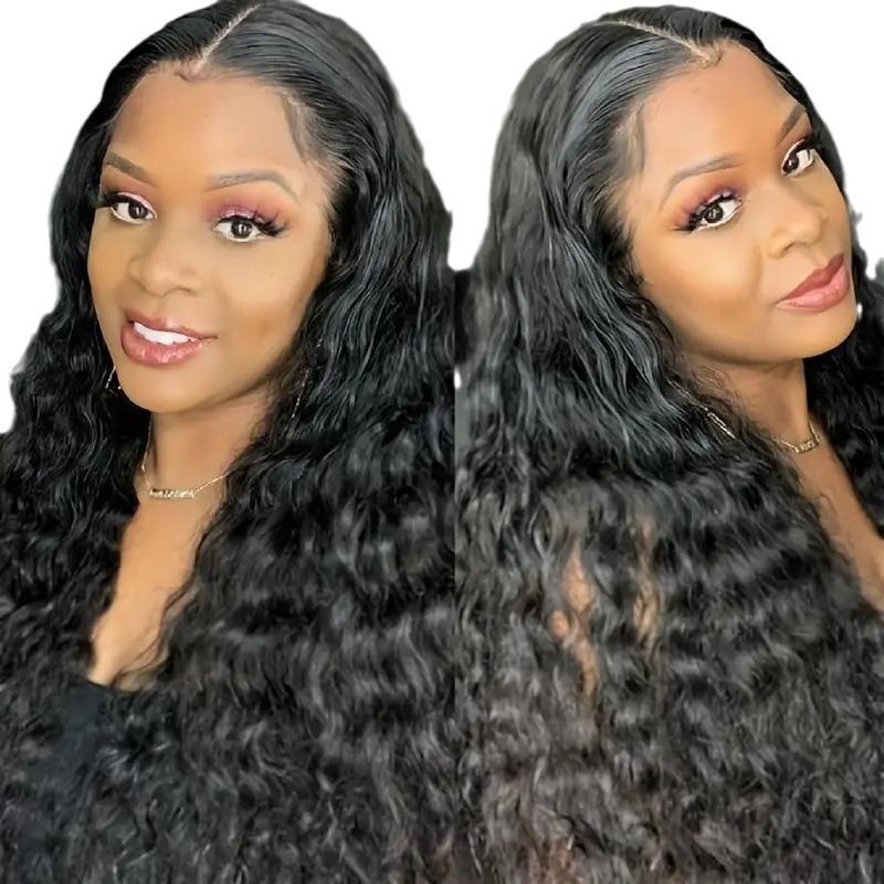 Горячая распродажа: Полный парик с передней частью из кружева, афро-парик с мелкими кудряшками, длинный кудрявый парик чёрный