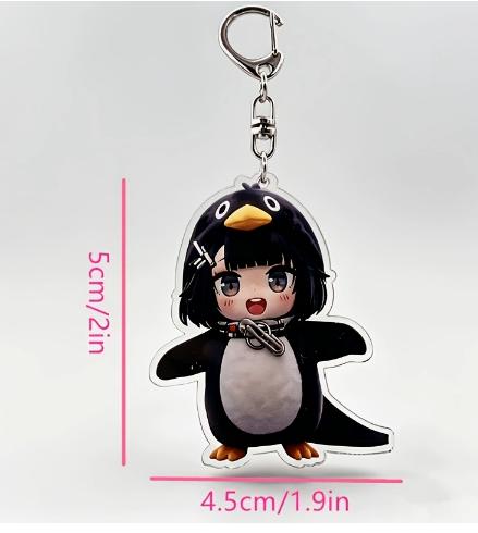 Acrylic Keychain with Fun Expression Design - Cute Penguin Bag Charm for Backpack Purse