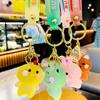 Cartoon Crystal Bear Key Chain Transparent Keyfob Cute Frog Animal Keyring Backpack Pendant Couple Car Keychain