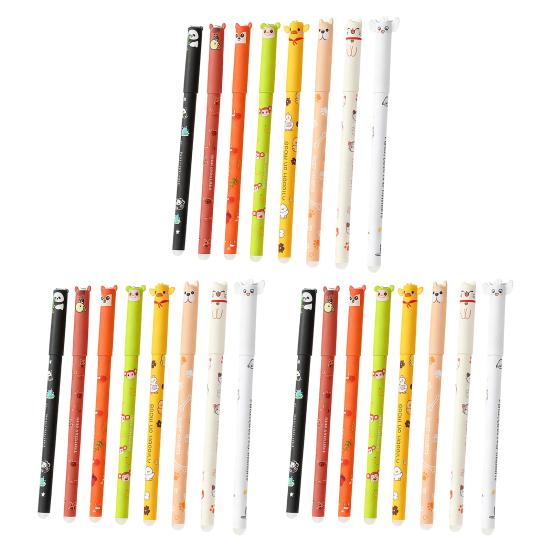 Cartoon Erasable Pen Set 8 Colors Smooth Writing Gel Pens Cute Animal Designs 0.7mm Ink Erasable Gel Pens for Reusable Notes Holiday Cards