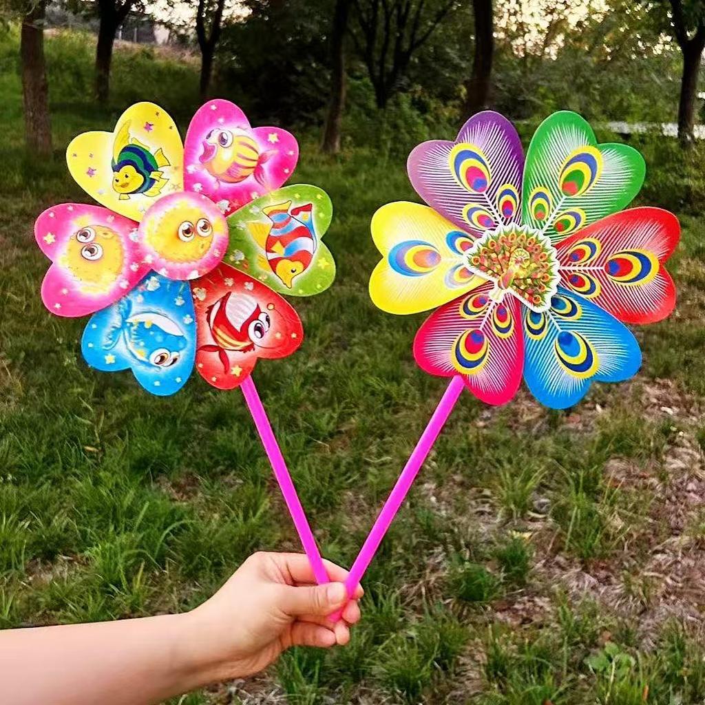 Buntes Pailletten-Kinder-Cartoon-Windradspielzeug - Perfekt für Festivals und Outdoor-Spaß