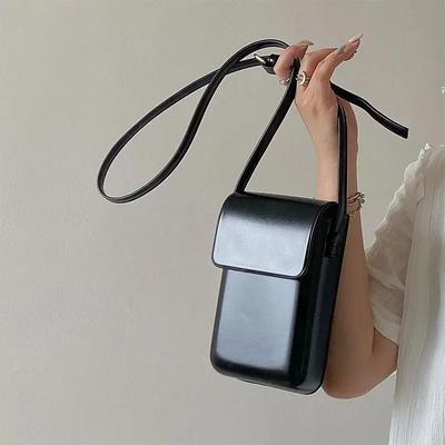 2024 Klappe Umhängetaschen Frauen Mini PU Leder Schulter Geldbörsen und Handtaschen für Mädchen Damen Telefon Einfache Solide Designer Tasche