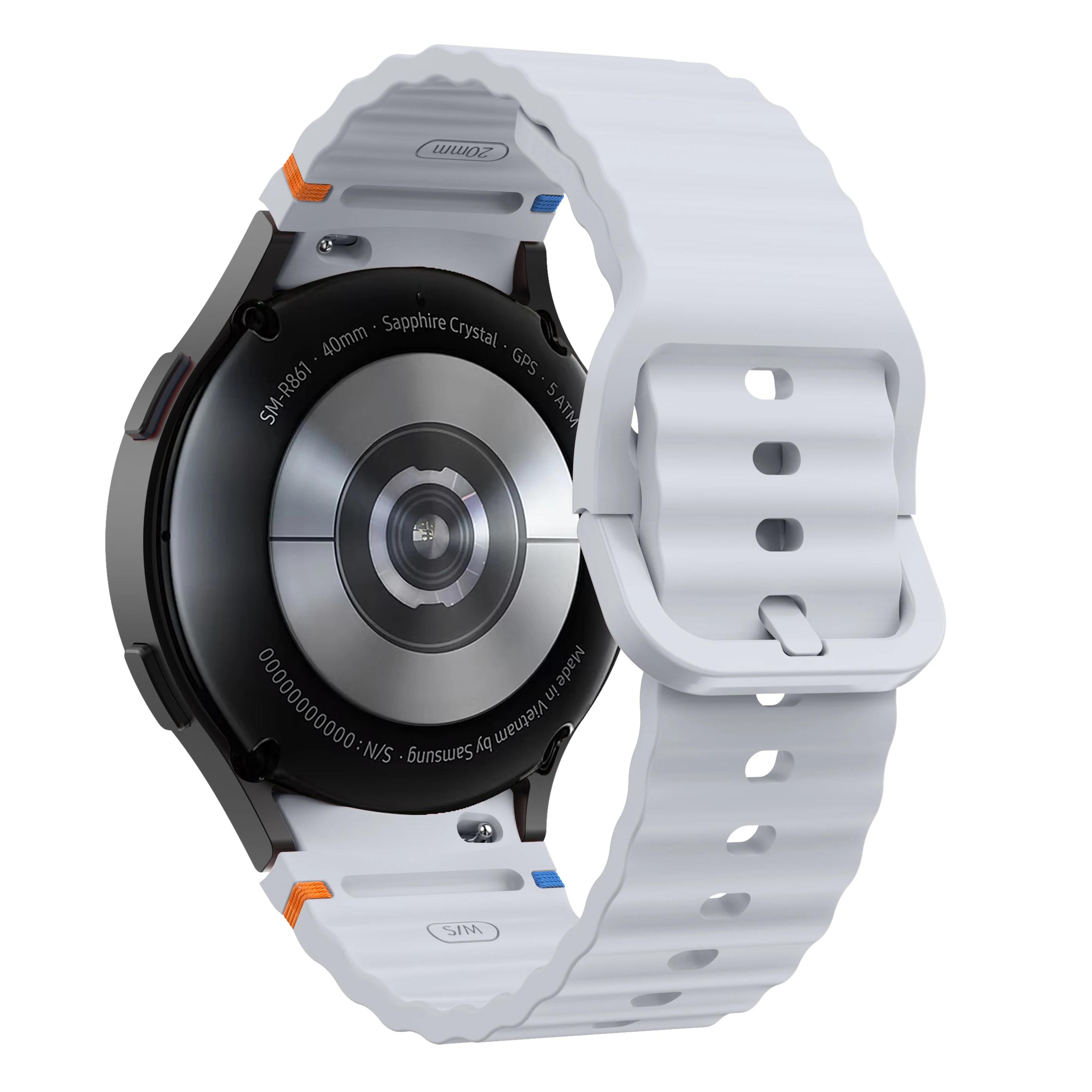

Оригінальний силіконовий ремінець для Samsung Galaxy Watch 7 FE 6 4 Classic 5 pro 44mm 40mm 43mm 47mm 45mm Bracelet Galaxy Watch6 7 Strap Galaxy 5 Pro 45mm світло-сірого кольору