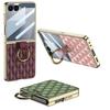Luxury Diamond Leather Ring Holder Case for Samsung Galaxy Z Flip 7 6 5 Screen Glass Plating Edge Cover for Galaxy Z Flip7 Case