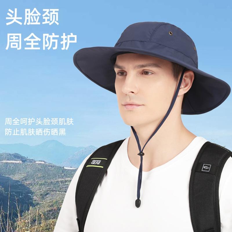 Summer sunshade bucket hat men's sunscreen UV protection big eaves hat outdoor water splashing rain hat