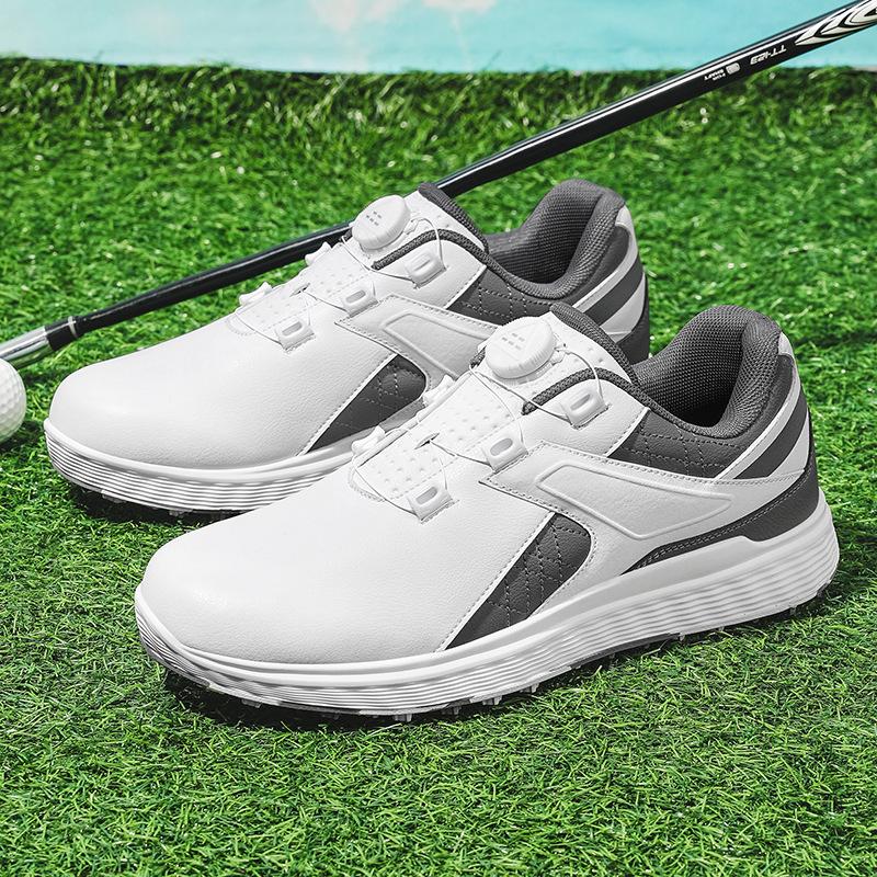 Foreign trade golf shoes men's and women's waterproof rotating button couple golf shoes casual sports shoes