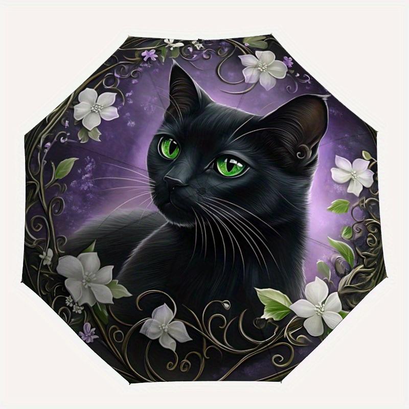 

1pc Black Cat Automatic Open/Close Umbrella, Ideal Fan Gift for Birthday, Christmas, Outdoor Essentials, Trendy Fashion yy250828011