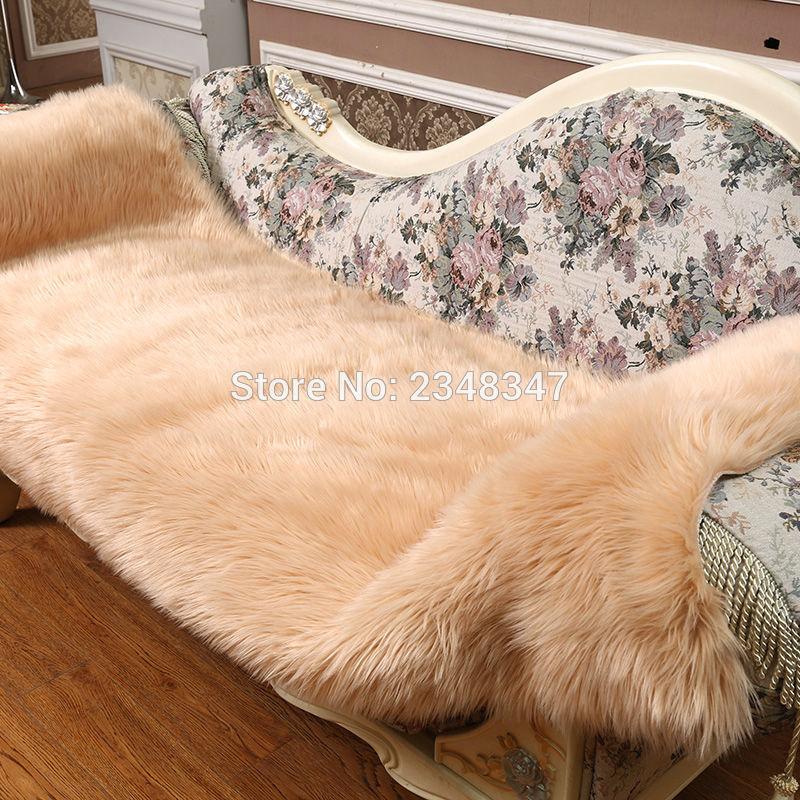 European and American imitation wool rectangular fur carpet bedroom living room non-slip sound insulation fluffy floor mat
