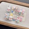 High-End Cartoon Kitten Nail Tips – Bestseller Medium-Long Pointed Handmade Whitening Nails