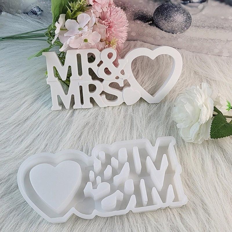 Silicone Love Sign Resin Mould Handmade Love Sign Stand Ornament Silicone Mold for Personalized Wedding Decors