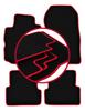 Velours-Fußmatten mit rotem Rand für: Renault Modus Minivan (2004-2012)