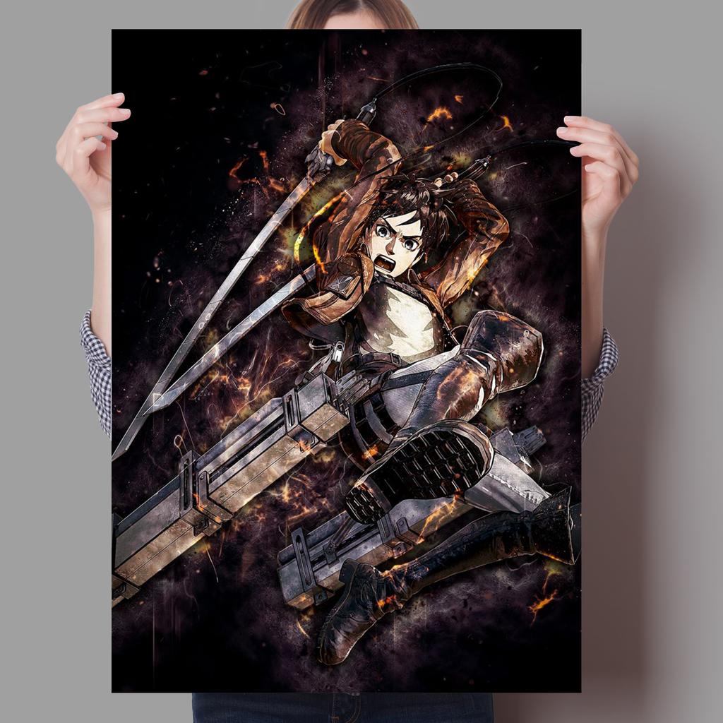 Anime angrep på titan mannlig hovedperson Maleri Kunst Hjemmeinnredning Barnerom Barnerom Stue Sofa Veggdekor Kvalitet Lerretsplakat