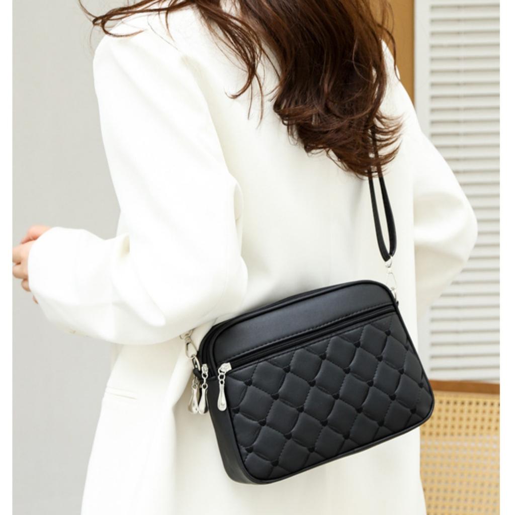 Ladies, Crossbody Bag, Multi-layer Bag, Embroidered Bag, Diamond Patterned Bag, Shoulder Bag, Women's Bag