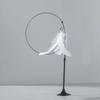 Cat Wand Teaser with Strong Suction Cup, Colorful Feathers, Steel Wire, Long Rod, Durable Design, and Bell for Self-Play