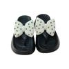 Women's Summer Polka Dot Bow Tie Sandals - Fashionable Thick Sole EVA Flip-Flops