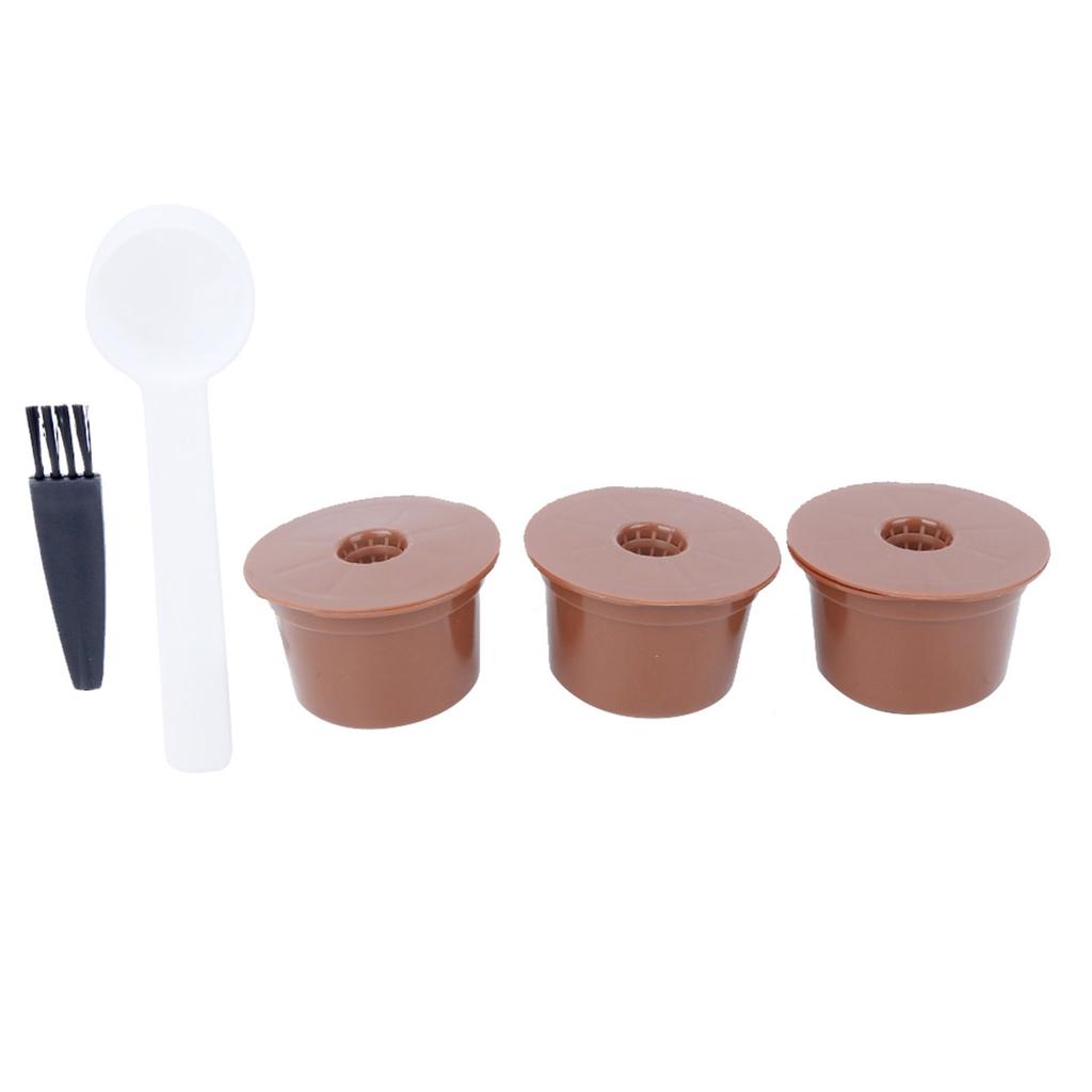 Reusable Refillable Coffee Capsule Filter Cup Brush Spoon Kit Accessory for Caffitaly
